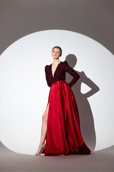 Tangül&Ali'S Moda Evi Payetli Kırmızı Abiye