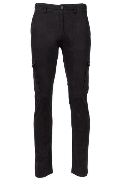 2AS Patiga Cargo Gabardin Erkek Pantolon Siyah