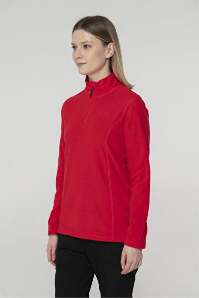 2AS Дамска поларна блуза с половин цип Pinna, червена