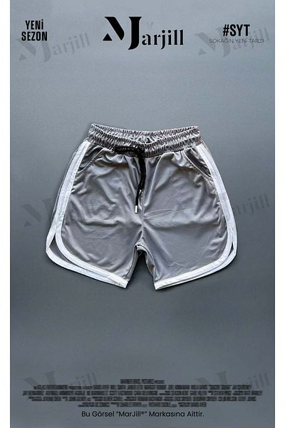 Marjill Gray Basketball Training Stripe Detailed Athlete Men's Shorts