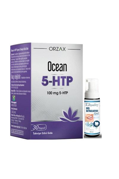 Ocean Orzax Ocean 5-HTP - 30 Capsules Food Supplement and Whitening Foam Gift