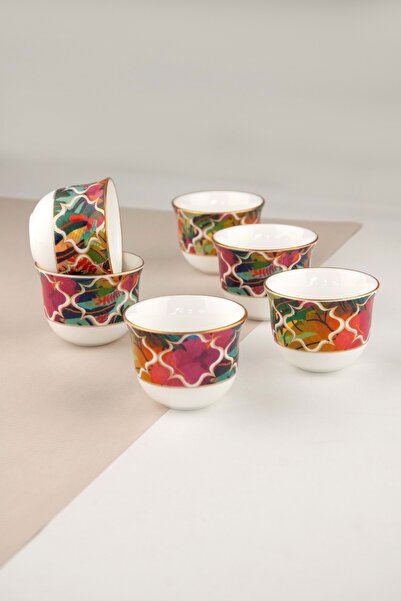 Bursa Porselen Dekor Tropic 6-Person Mirra Coffee Cup Set