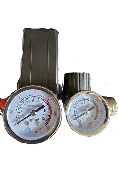 Evoteknik 100-500 LT 9-12 BAR TRİFAZE KOMPRESÖR BASINÇ ŞALTERİ KOMPLE Seti 6 ...