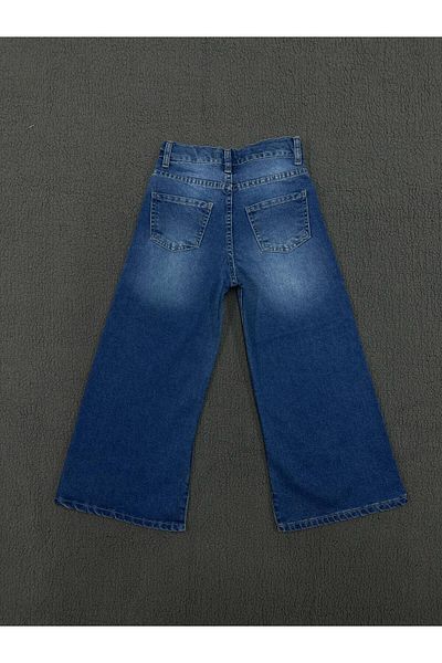 GULLİS KİDS Girl's Blue Wide Leg Denim Trousers