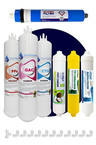 H-MAX Reverse Osmosis System Üstten Çift Çubuklu 90 Gpd Süper Membranlı Alkal...