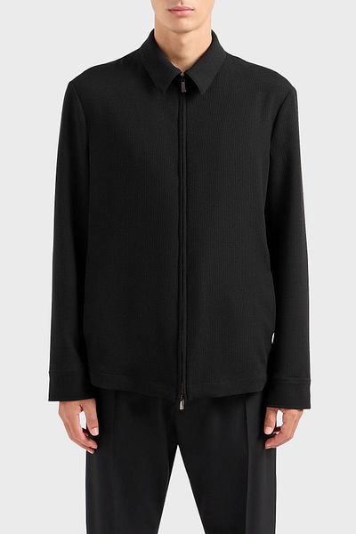 Emporio Armani سترة رجالية بسحاب بقصة عادية E31G16 F1433 999