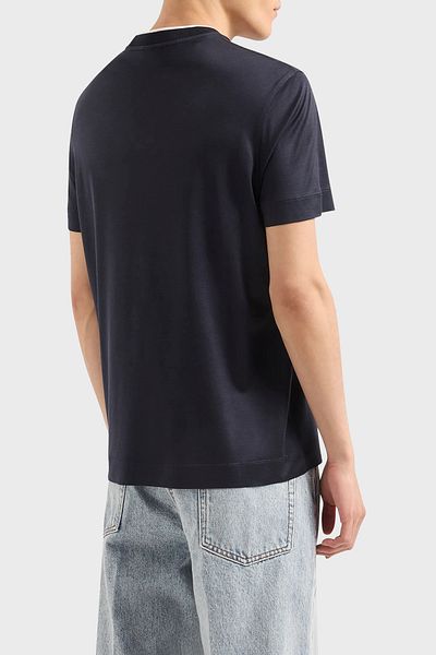 Emporio Armani Tricou cu mânecă lungă cu decolteu rotund pentru bărbați 3D1TD4 1JUVZ 09R0