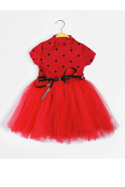 SELF CONTROL Kız Bebek Çocuk Prenses Kabarık Tütü Elbise Puantiyeli Esnek Lik...