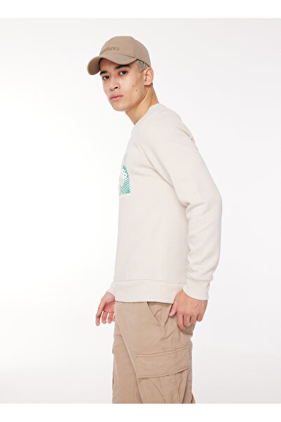 Jack & Jones Bisiklet Yaka Krem Erkek Sweatshırt 12261183_JCOAREA SWEAT CREW EXC