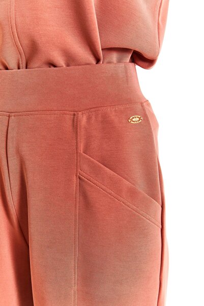 U.S. Polo Assn. PAGEAN High Waist Elastic Waist Flare Cut Wide Leg Knitted Trousers