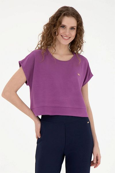 U.S. Polo Assn. Tricou crop top în amestec modal cu decolteu rotund PARKER