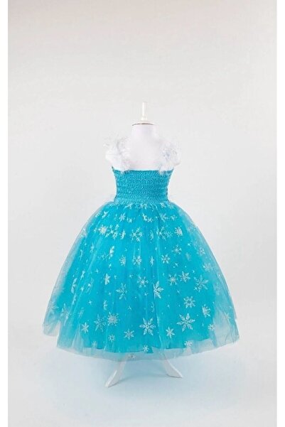 kostüm selesi Elsa askılı tarlatanlı frozen kostüm