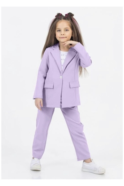 LiMi kız çocuk spor klasik ceket pantolon t-shirt 3 parça takım