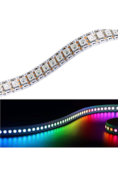 ELEKTRONİKALED Elektronikaled - 5V WS2812B Adreslenebilir RGB Pixel Şerit Led 144Led IP20 (5mt)