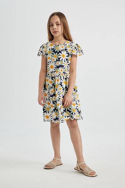 DeFacto Girl's Floral Short Sleeve Dress B4339a824sm