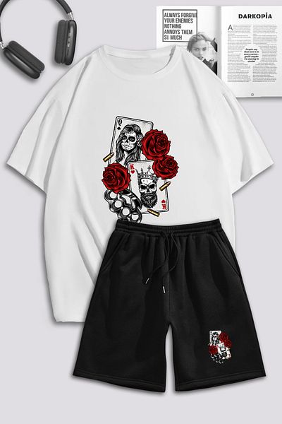 macklin Unisex Γυναικεία Ανδρικά Κορίτσια Pastor Printed Special Design Oversize Σετ φούτερ μπλουζάκι και σορτς
