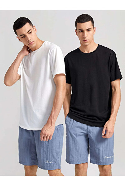 Deocept Ανδρικό ασπρόμαυρο μπλουζάκι 2 χρωμάτων Oversize Basic