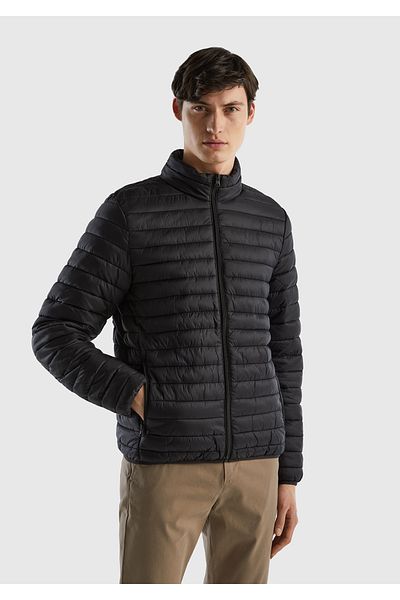 United Colors of Benetton Men's Black Pufa Coat