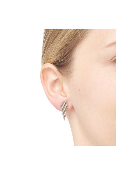 Energetix Magnetic Graphic Design Filigree Glossy Stainless Steel Earrings