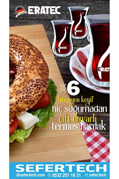 ERATEC Çift Duvarlı Termos Bardak 6'lı