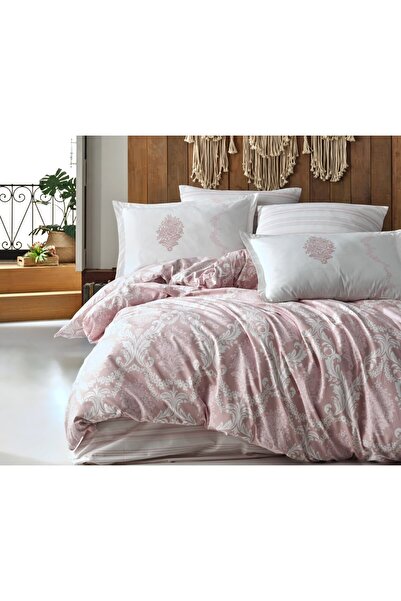 Clasy Ranforce 100% Pamuk Tek Kişilik Nevresim Takımı Fiorita Pembe V1