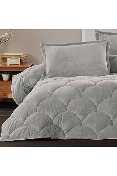 Clasy SINGLE PERSON WELSOFT QUILT FLUFFY V13 GRAY