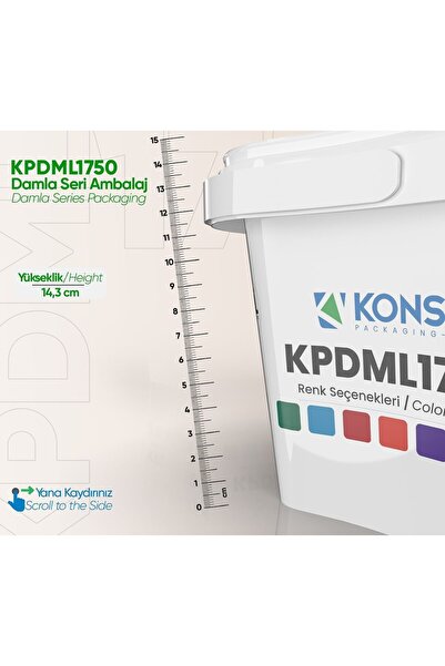 1750 Litre Damla Serisi Sızdırmaz Kapaklı Kova Hobi - Boya - Gıda Kovası 10 ADET