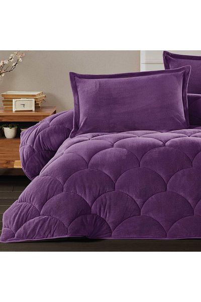 Clasy Double Welsoft Quilt Fluffy V5 Purple