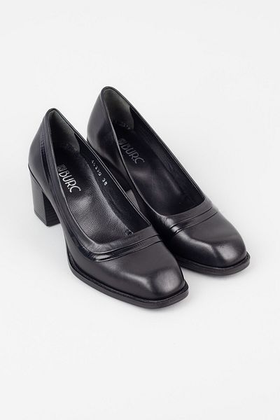 Adım Adım Women's Genuine Leather Black Classic Heeled Shoes