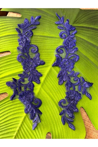 Gönülden Tasarım 29X8 CM 2 BUC. PARLAMENT ALBASTRU BRODARE APLICATĂ CUSUT ACC...