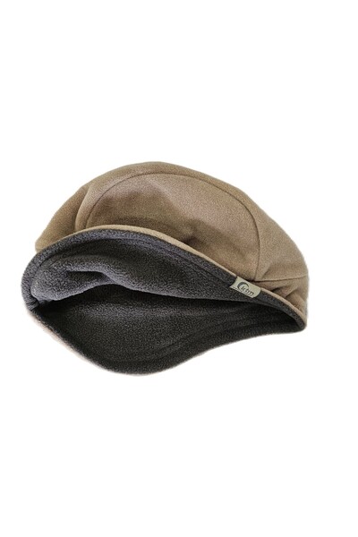 KTM Çift Kat Kulaklı Polar Bere - Açık Haki - Koyu Haki