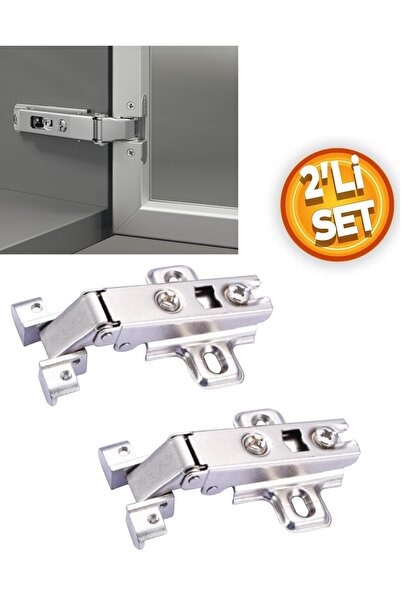 SAMET Alüminyum Çerçeve Kapak Menteşe Seti 2 Adet Düz Metal Kapak Menteşe Takımı 2li