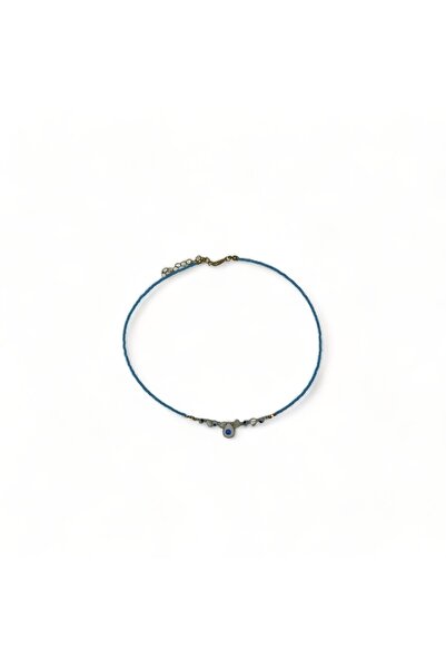 Hedea Spots Blue Bead Necklace with Charm