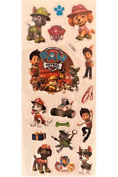 Kumik Paw Patrol Characters Set of 3 Stickers Chase, Marshall, Zuma, Skye, Rubble, Rocky