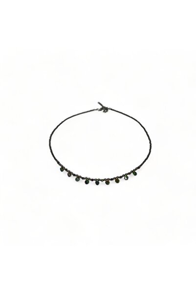 Hedea قلادة خرز أوبال رمادية متلألئة