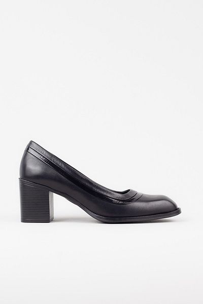 Adım Adım Women's Genuine Leather Black Classic Heeled Shoes