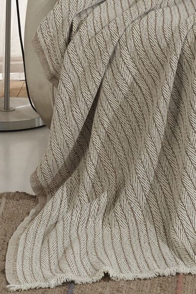 Lux Touch Vera Mustard Μονός Καναπές Κάλυμμα Πολυθρόνας Σάλι 150 Χ 200 εκ. Τηλεόραση Κουβέρτα Βαμβακερή