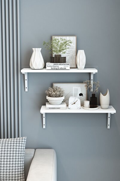 Armarks 2'li Plastik Ayaklı Duvar Rafı, Dekoratif Duvar Rafı, Kitaplık Duvar ...