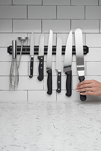 NOYİSKA 33 Cm Mıknatıslı Bıçak Askısı Makas Satır Tutucu Rafı Dekoratif Güçlü Organizer Bıçaklık 1 Adet