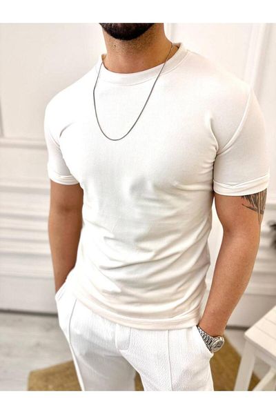 elkumoda T-shirt Slim Fit T-Shirt Βελούδινο μπλουζάκι με λεπτή εφαρμογή
