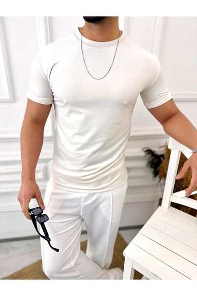 elkumoda T-shirt Slim Fit T-Shirt Βελούδινο μπλουζάκι με λεπτή εφαρμογή