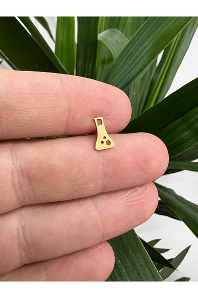 Karınca Piercing Experiment Tube Gold Color Tragus Helix Flat Conch Ear Piercing