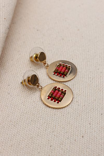 Süspüs Accessories VIP - Ethnic Earrings, Round and Sand Beads, Non Tarnish
