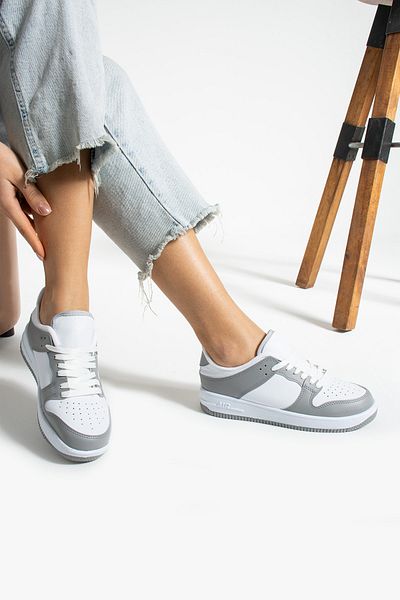 İnan Ayakkabı White/grey Color Air Sole Sneakers & Sports Shoes (3 Cm Sole)