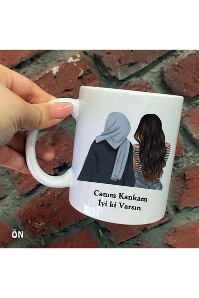 Hediyeciabla Size Özel Canım Kankam İyi ki Varsın Seramik Baskılı Kupa Bardaklar