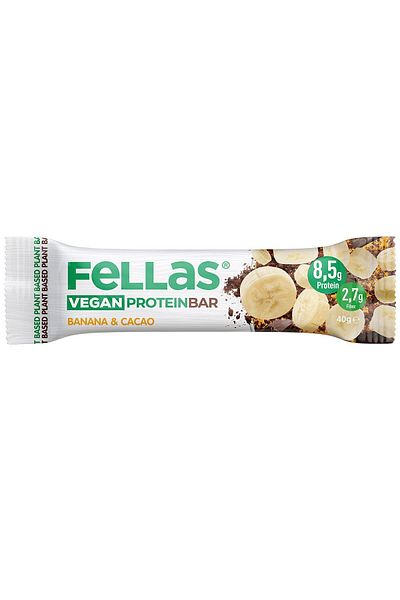 Fellas Vegan Protein Bar - Banana and Cocoa 40g X 12 Pieces