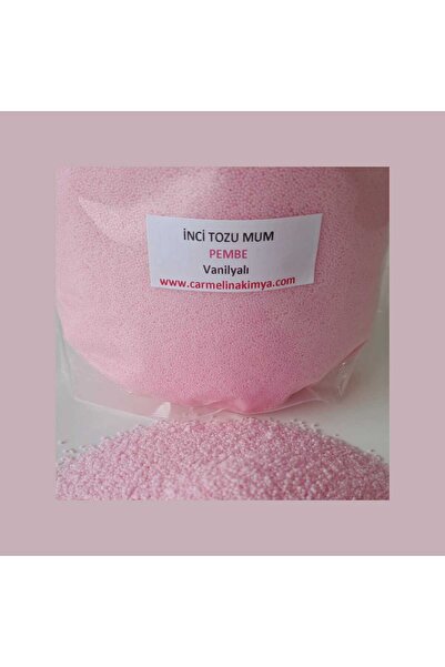 CARMELİNA İnci Tozu Mum Pembe Renk ,Vanilya Esanslı ,100gr