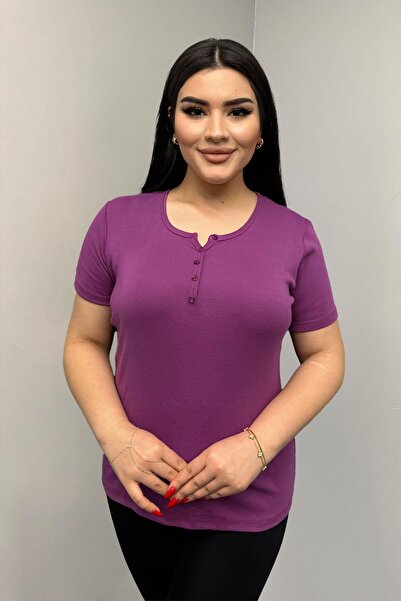 Siyezen Bluză scurtă din bumbac, cu nasturi în față, mărime mare