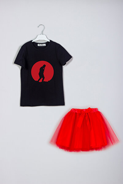 MYADA Set combinat de tricou cu fustă imprimată cu silueta Ataturk de sezon nou