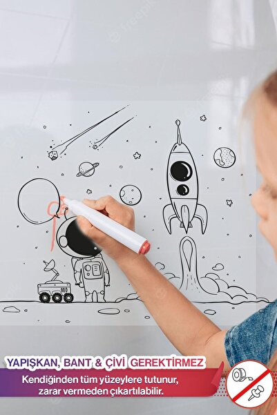 Pi Papers نشاط تلوين بطابع الفضاء للأطفال، ملصق ورقي ذكي ثابت مع ميزة مسح الصيف